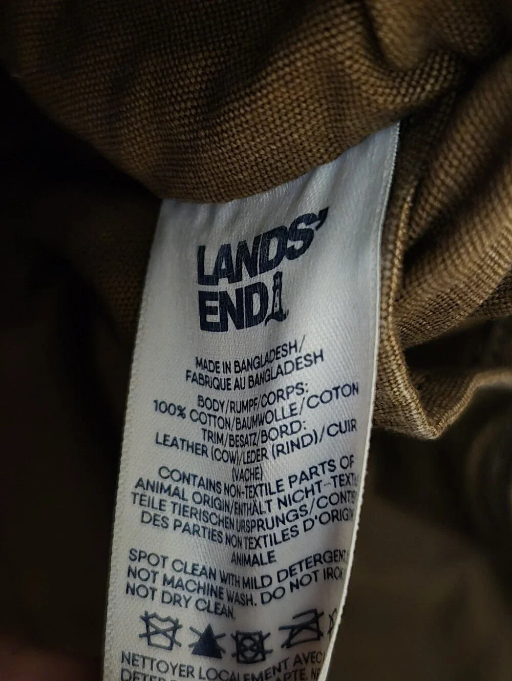 Lands end cotton canvas heavy duty messenger bag